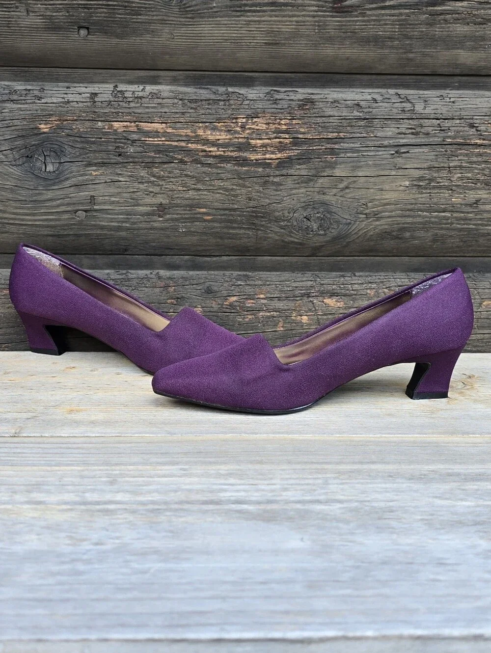 Mootsies Tootsies Siren 90s Office Siren Plum Purple Kitten Heel Pumps 6.5M